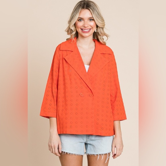 Culture Code Double Breasted Eyelet Jacket with Pockets 10010011529 - Picture 1 of 4